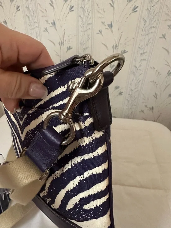 Coach Purple and Cream Zebra-Print Crossbody - Picture 7 of 12